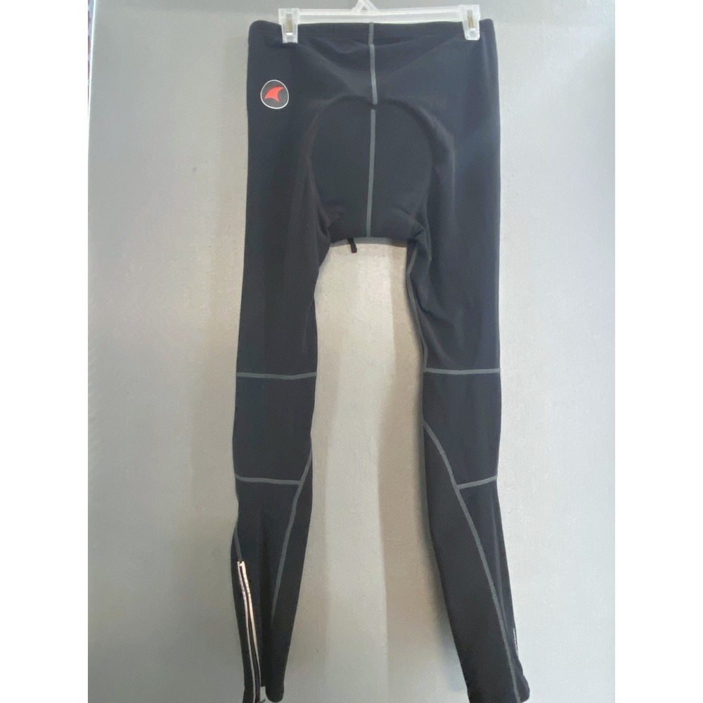 Pactimo Mens Black thermal Cycling Tights Fleece Lined Ankle Zip Leggings Large